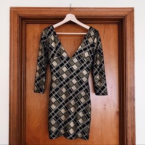 V-Neck Bodycon Party Dress